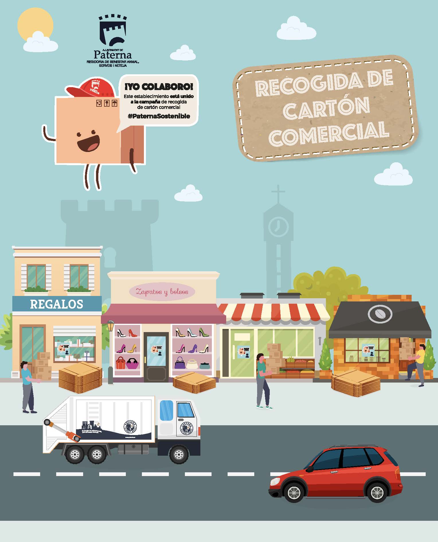 Recogida de cartón comercial