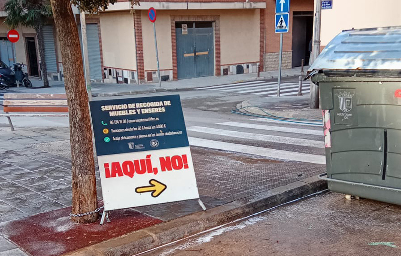 Campaña disuasoria enseres en la calle