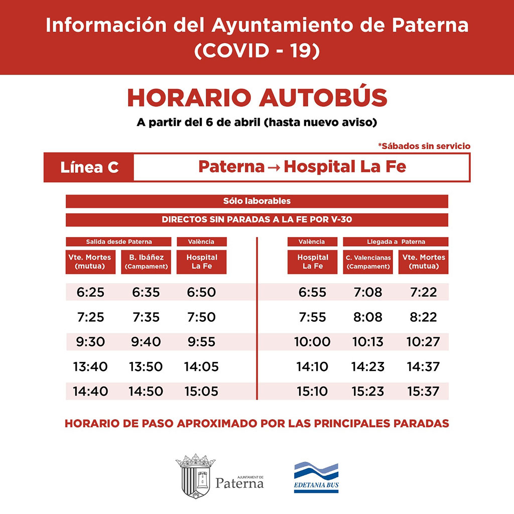Línea C: Paterna - Hospital La Fe