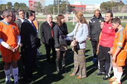 Imágenes de la visita realizada esta mañana al entrenamiento del patronato