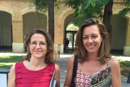 La Teniente Alcalde Núria Campos junto con la consellera de Agricultura, Medio Ambiente, Cambio Climático  y Desarrollo Rural, Elena Cebrián.