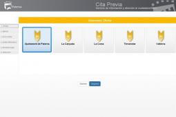 Captura de pantalla de la web de cita previa