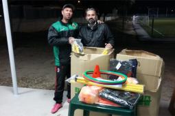 El concejal de Educación, Juventud y Deportes, José Manuel Mora junto al presidente del club Ximo Fernández