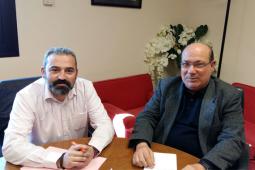 El concejal de Educación, José Manuel Mora junto con el director territorial de Educación, Luis Santiago Estañan