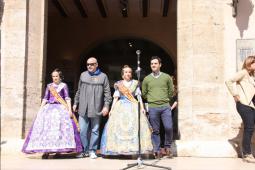 El alcalde, las falleras mayores y el presidente de la Junta Local Fallera
