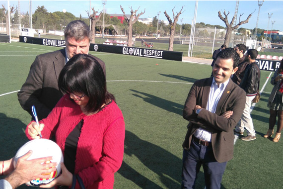 El Alcalde de Paterna, Juan Antonio Sagredo junto con la presidenta del Valencia Layhoon