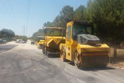 Maquinas de las obras en la calle 133