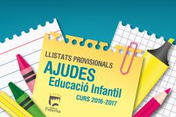 Llistats provisionals beques educació infantil curs 2016-2017