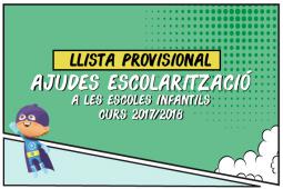 llistats PROVISIONALS de les Ajudes a l'Escolarització