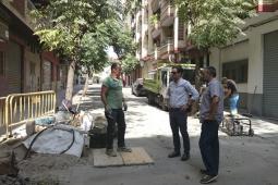 El alcalde y el concejal Mora visitando las obras