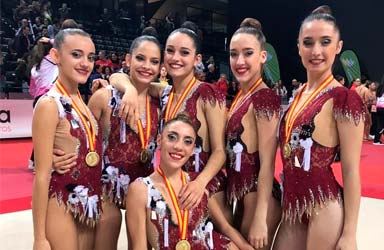 El equipo de gimnasia rítmica Torrepaterna consigue el primer puesto en el Campeonato de España 