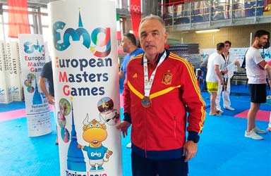 Miguel Ángel Orts, entrenador del Club Deportivo Taekwondo Paterna, consigue la medalla de Bronce en los European Master Games 2019