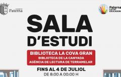 Paterna amplía hasta la medianoche el horario de las Salas de Estudio 